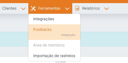 Menu Ferramentas > Postbacks na Payt